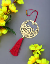 Lotus car rear view mirror hanging décor in brass metal
